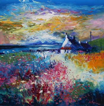 Autumnlight Kintyre and the Paps of Jura 36x36